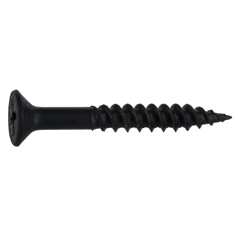 Wood Screws with Coarse Threads for Strong Grip-#8 x 1-1/4" Black Phosphate Steel Phillips Flat Head TwinFast Wood Screws