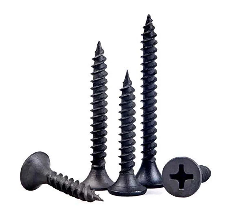 Screws for Mounting Electrical Fixtures-Nakoda Drywall Screws Bugle Head Philips Fine Thread Black Phosphated - 3.5mm x 20mm