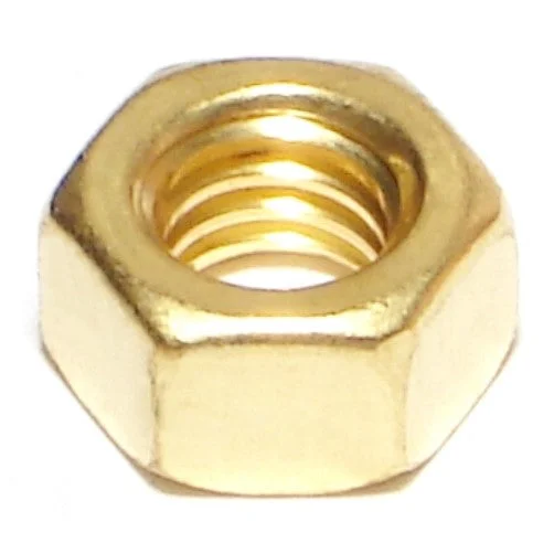 Nuts for Securing Electrical Transformers and Systems-5/16"-18 Brass Coarse Thread Finished Hex Nuts (12 pcs.)