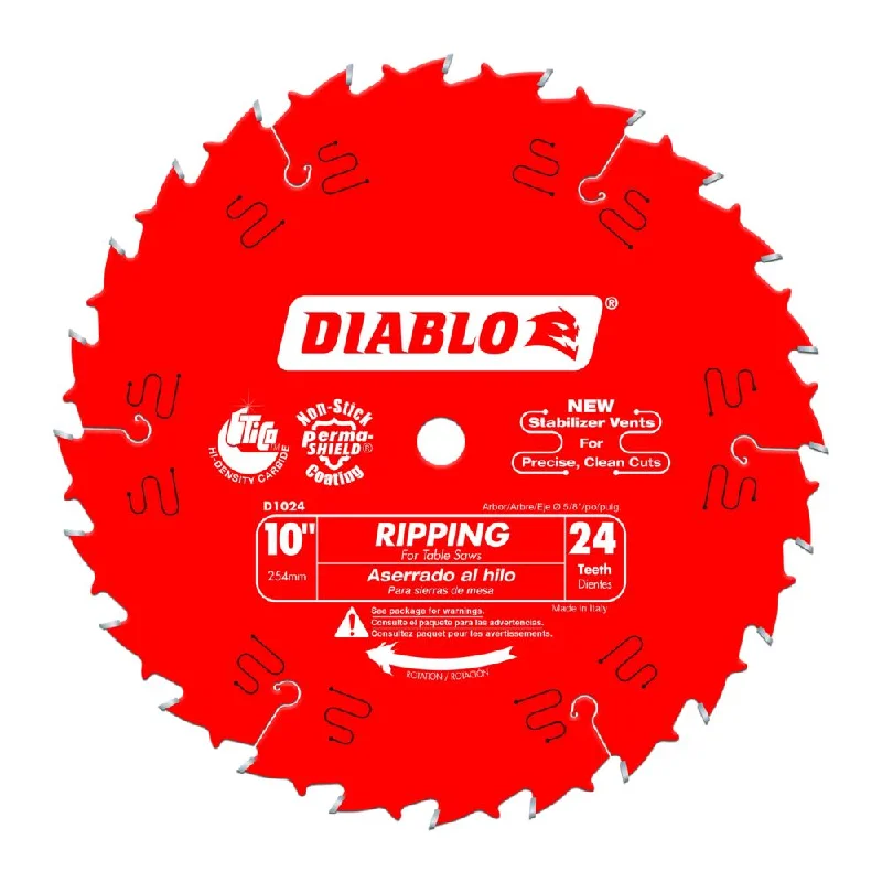 Heavy-Duty Circular Saw Blades for Industrial Cutting-Diablo D1024X 10" x 24 Ripping/Framing Saw Blade