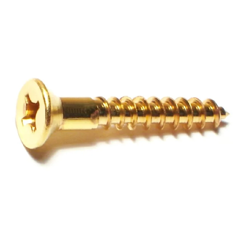 Precision Screws for Fine Assembly Work-#10 x 1-1/4" Brass Phillips Flat Head Wood Screws