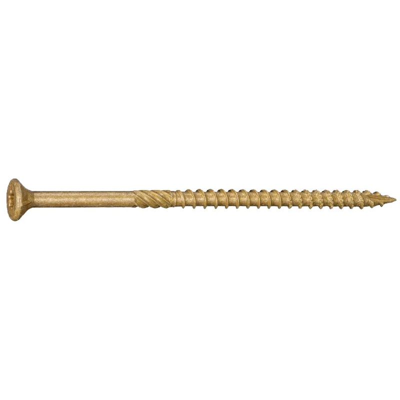 Heavy Duty Screws for Anchoring Posts and Beams-10 x 4" Star Drive Tan Deck Saberdrive Screws 25 lb. Tub (1196 pcs.)