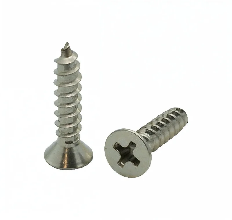 Screws for Mounting TV Brackets and Shelves-100 Qty #6 x 3/4" Flat Head 304 Stainless Phillips Head Wood Screws (BCP18)