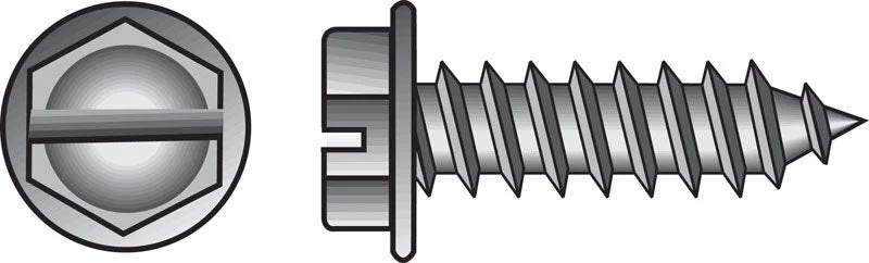 Rust-Proof Screws for Long-Term Durability-HILLMAN No. 10 X 1-1/4 in. L Slotted Hex Washer Head Sheet Metal Screws 100 pk