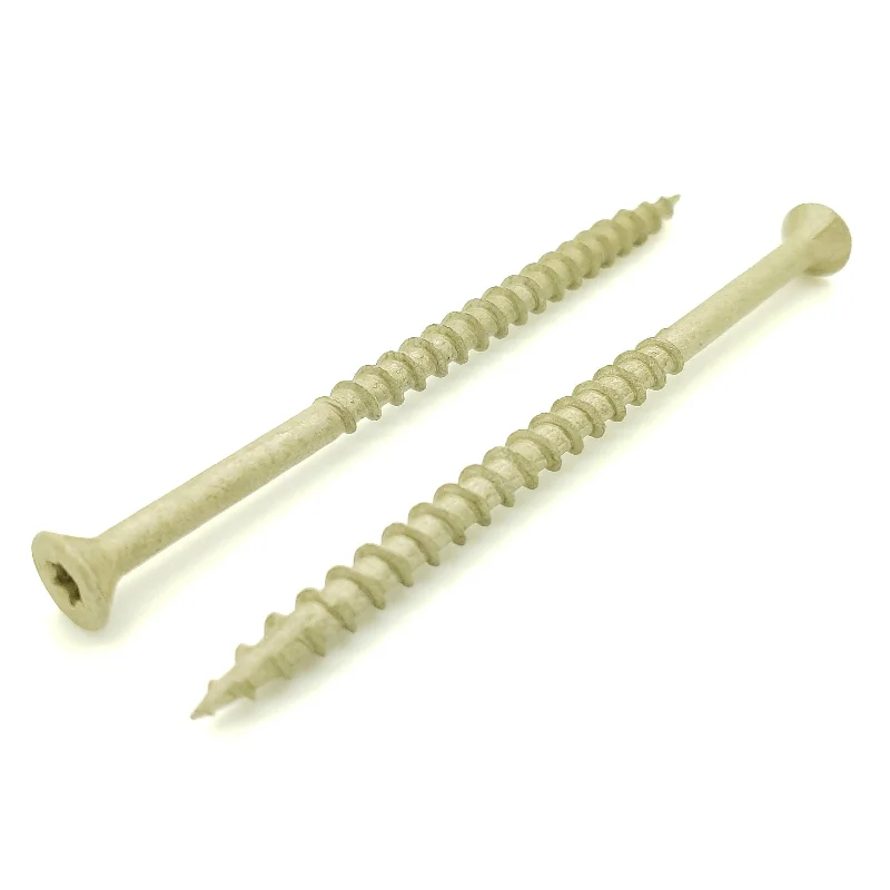 Screws for Attaching Roof Fixtures-100 Qty #10 x 3-1/2" Inch Tan Fence & Deck Screws | Torx Star Drive | Bit Included (BCP923)