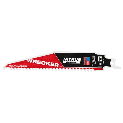 Professional Saw Blades for Multi-Purpose Work-Milwaukee 49-00-5271 The WRECKER™ with Nitrus Carbide™ SAWZALL® Blades 6"