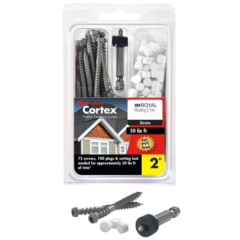 Stainless Steel Screws for Kitchen Installations-FastenMaster Cortex No. 9  S X 2 in. L Star Trim Head Trim Screws with Plugs  (Pack of 10)