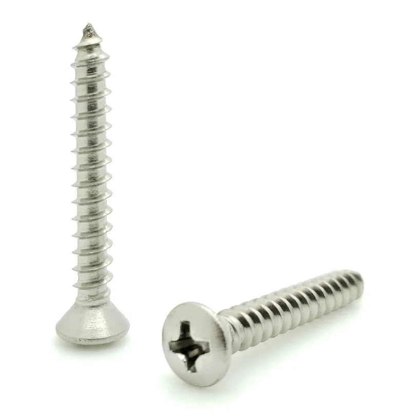 Anti-Corrosion Screws for Marine and Outdoor Use-Fifty (50) #8 x 1-1/4" Oval Head 304 Stainless Phillips Head Wood Screws (BCP628)