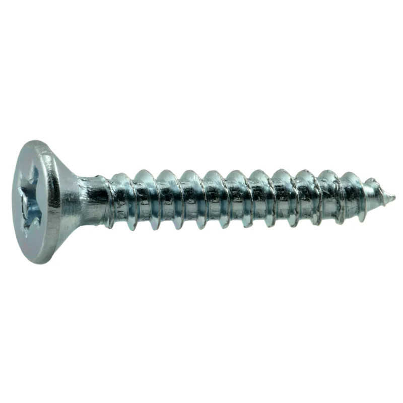 Pan Head Screws for Secure Fastening-#6 x 7/8" Zinc Plated Steel Phillips Flat Head Wood Screws