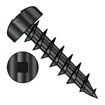 Screws for Joining Thin Aluminum Panels-JFAST 0606DQPDB - 6-13X3/8  Square Drive Pan Deep Thread Wood Screw Full Thread Black Oxide, Case Quantity: 
10,000