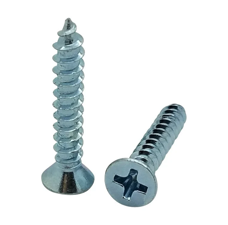 Screws for Secure Cabinet Hardware Mounting-300 Qty #6 x 1" Flat Head Zinc Coated Phillips Head Wood Screws (BCP34)