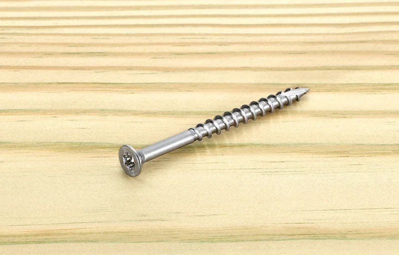 Galvanized Screws for Exterior Applications-Starborn Deckfast No. 8 X 2 in. L Silver Star Flat Head Deck Screws 500 pk