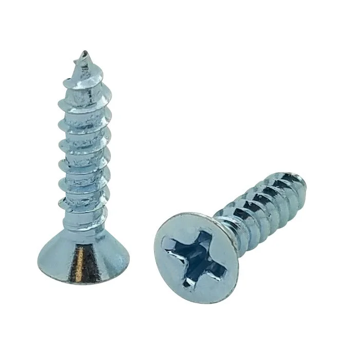 Screws for Structural Joinery in Woodworking-400 Qty #6 x 3/4" Flat Head Zinc Coated Phillips Head Wood Screws (BCP33)