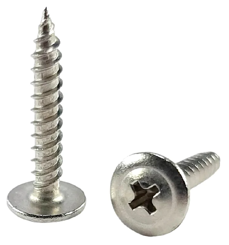 Screws for Fastening Wood to Concrete-50 Qty #8 x 1" 304 Stainless Steel Phillips Modified Truss Head Wood Screws (BCP1211)