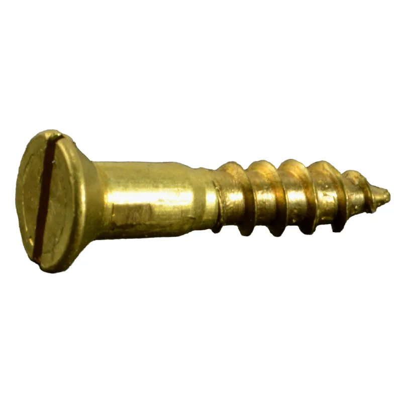 Screws for Attaching Roof Fixtures-#3 x 1/2" Brass Slotted Flat Head Wood Screws (25 pcs.)