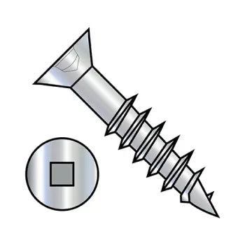 Screws with Washers for Extra Stability-JFAST 0826DQFD - 8-11 X 1 5/8 Flat Head (no nibs) Square Drive Deep Thread Wood Screw 2/3 Threaded Zinc and Bake, Case Quantity: 
5,000