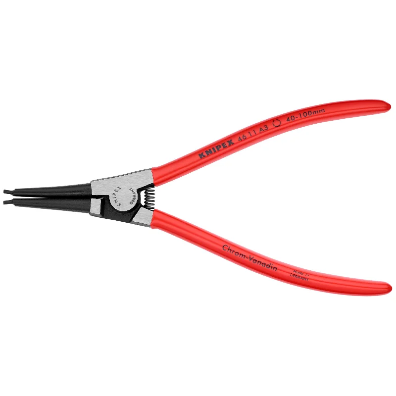 Pliers with Built-In LED Light for Low Visibility Areas-Knipex 46 11 A3 8 1/4" External Snap Ring Pliers-Forged Tips