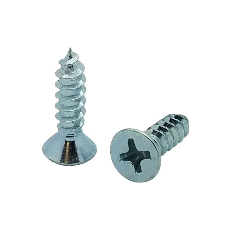 Stainless Steel Screws for HVAC Installations-500 Qty #6 x 5/8" Flat Head Zinc Coated Phillips Head Wood Screws (BCP32)