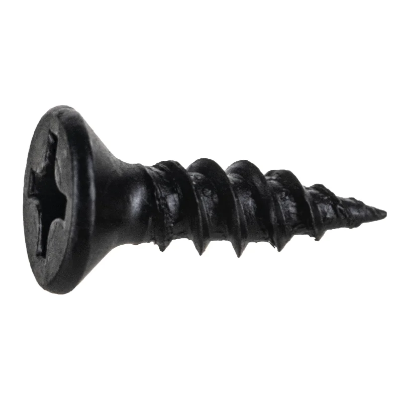 Screws for Tiling and Flooring Work-#6 x 1/2" Black Phosphate Steel Phillips Flat Head TwinFast Wood Screws