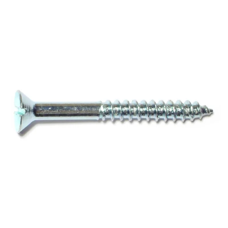 Screws for Outdoor Lighting Fixtures-#8 x 1-1/2" Zinc Plated Steel Slotted Flat Head Wood Screws (30 pcs.)