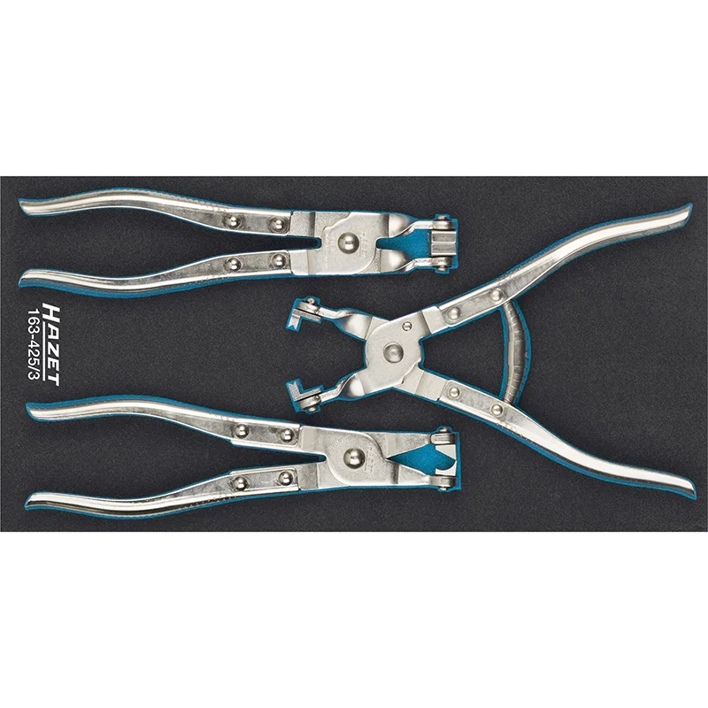 Compact Pliers for Travel and Portability-Hazet 163-425/3 Hose Clamp Pliers Set, 3 Pieces