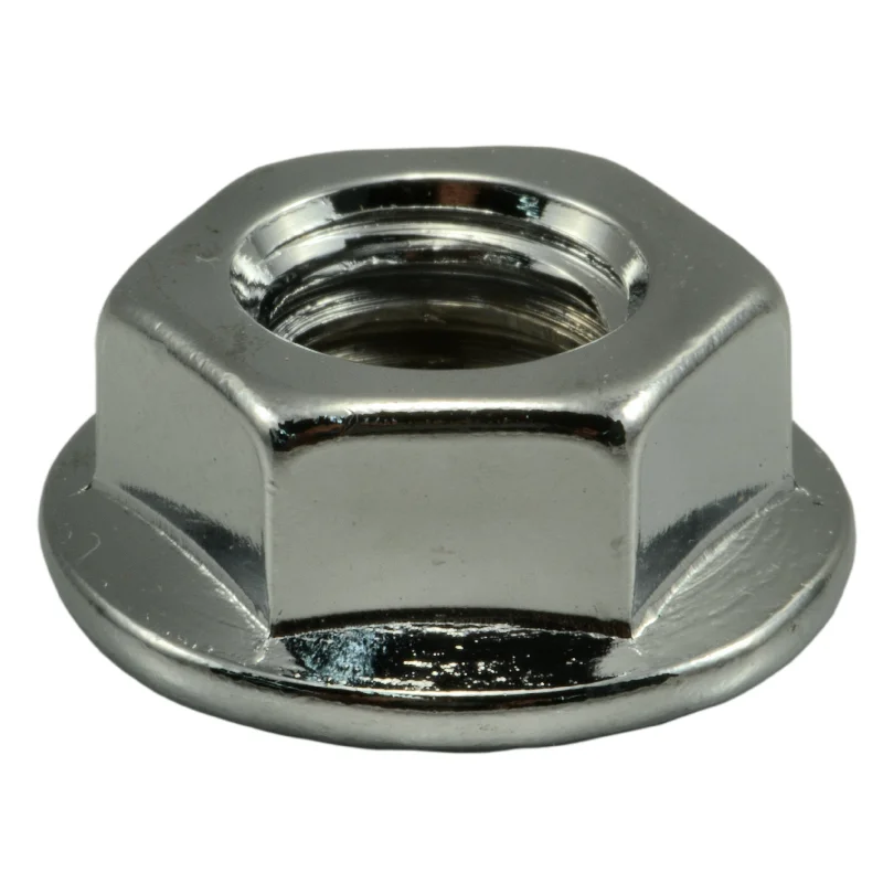 Flange Nuts for Stability and Security-7/16"-14 Chrome Plated Steel Coarse Thread Flange Nuts (4 pcs.)