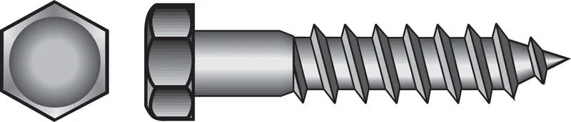 Screws for Furniture Repair and Assembly-HILLMAN 5/16 in. X 1 in. L Hex Hot Dipped Galvanized Steel Lag Screw 100 pk