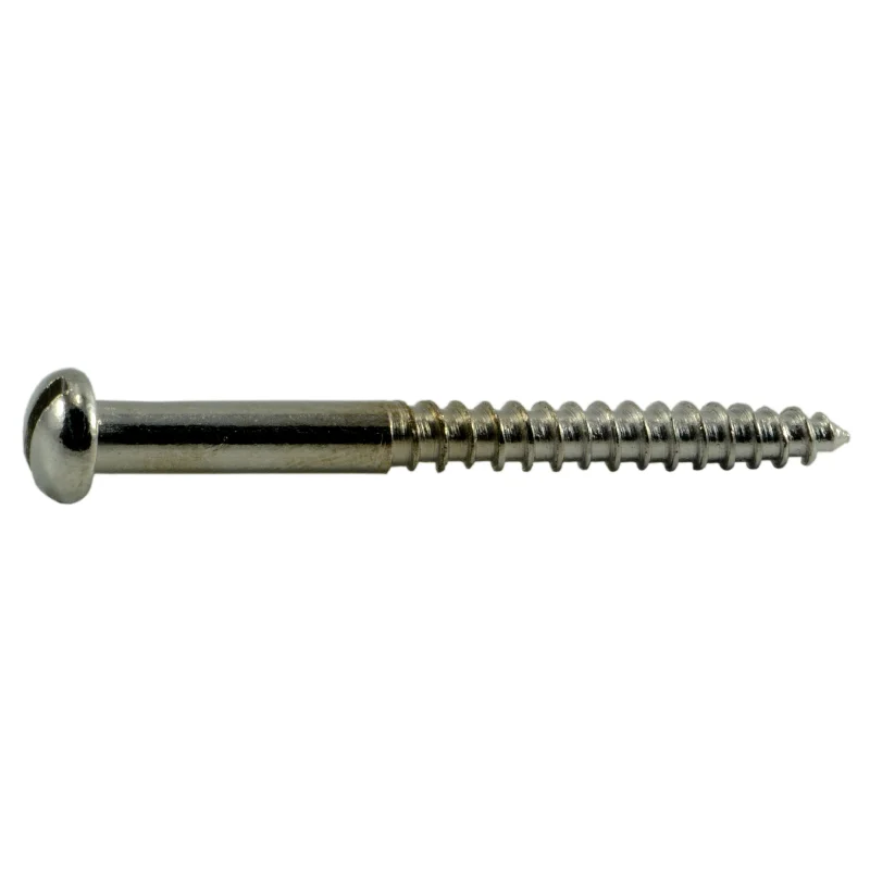 Screws for Heavy Woodworking Applications-#6 x 1-1/2" Steel Slotted Round Head Wood Screws