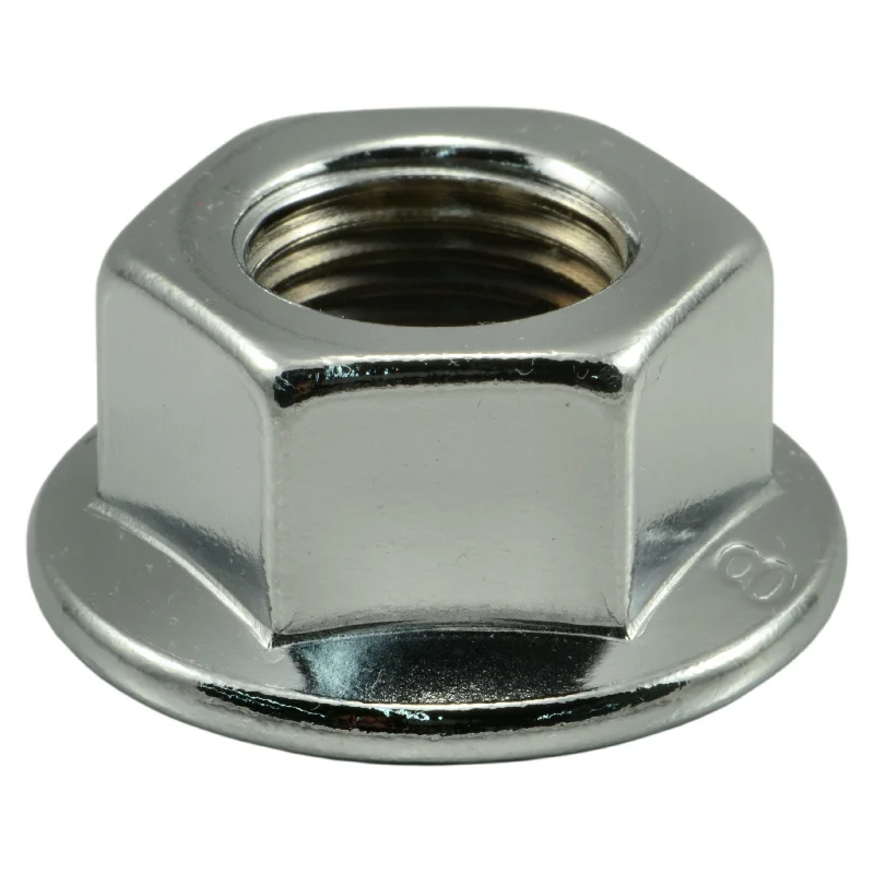 Washnut Nuts for Quick Disassembly-16mm-1.5 Chrome Plated Steel Fine Thread Flange Nuts (2 pcs.)