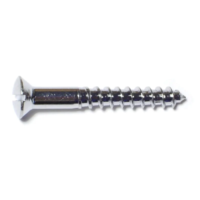 Screws for Mounting Appliances and Equipment-#10 x 1-1/2" Brass Slotted Oval Head Wood Screws