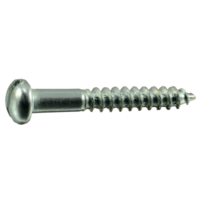 Self-Threading Screws for Quick Installations-#6 x 1" Zinc Plated Steel Slotted Round Head Wood Screws (140 pcs.)