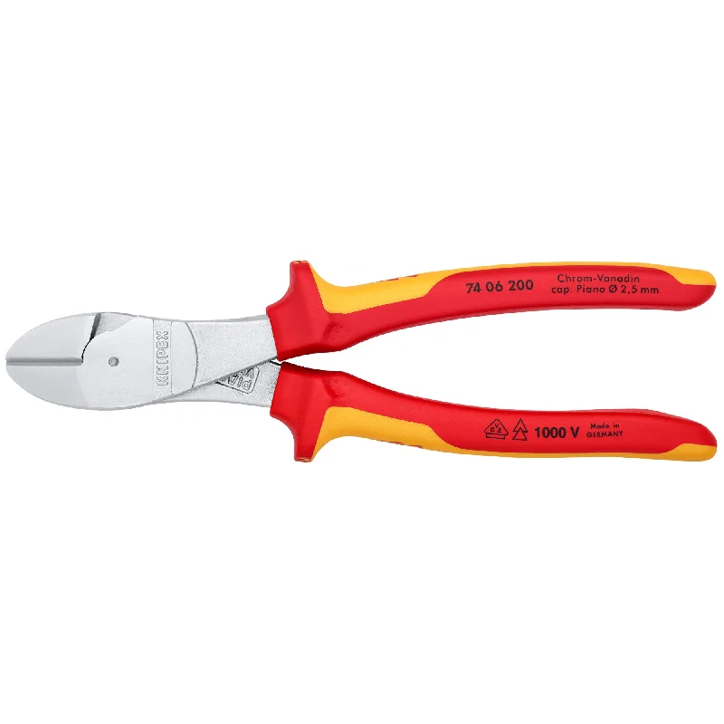 Ratchet Pliers for Consistent Pressure-Knipex 74 06 200 8" High Leverage Diagonal Cutters-1000V Insulated