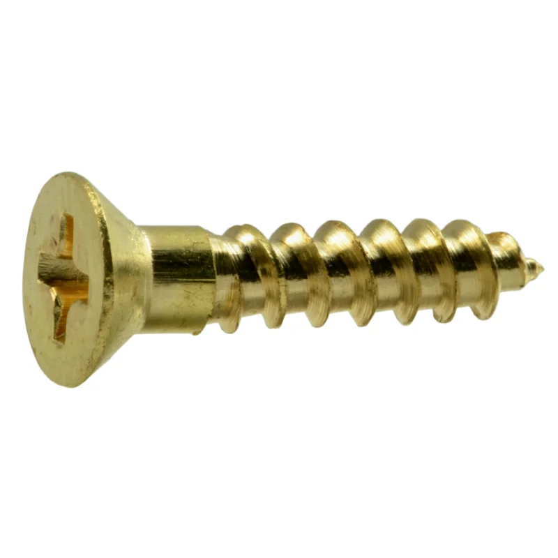 Screws for Automotive Repair and Maintenance-#7 x 3/4" Brass Phillips Flat Head Wood Screws