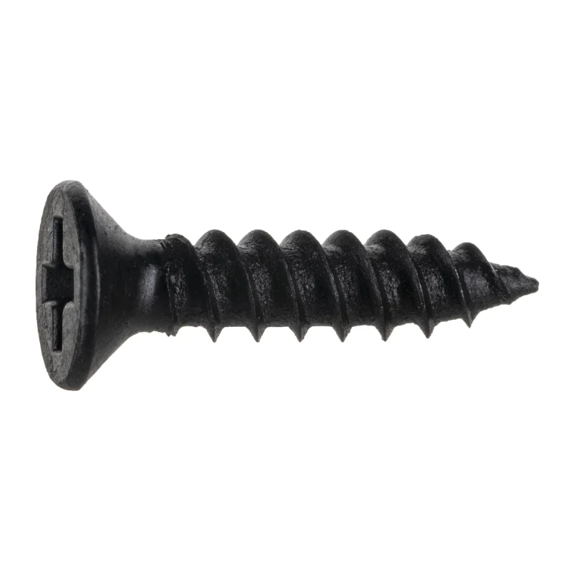 Small Screws for Precision Engineering-#4 x 1/2" Black Phosphate Steel Phillips Flat Head TwinFast Wood Screws