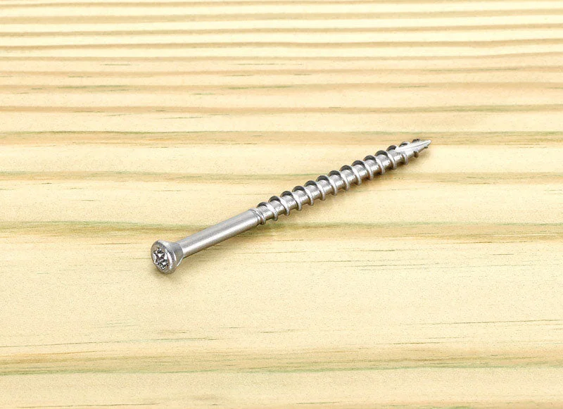 Screws for DIY Home Renovation Projects-Starborn Deckfast No. 8 X 3 in. L Silver Star Trim Head Deck Screws 250 pk