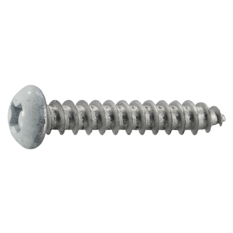 Screws for Car Repairs and Restoration-#8 x 1" White Aluminum Phillips Round Head Wood Screws