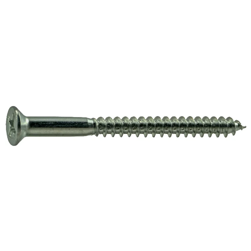 Screws for Structural Joinery in Woodworking-#8 x 2" Zinc Plated Steel Phillips Flat Head Wood Screws