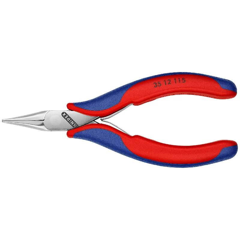 Bent Jaw Pliers for Angled Work-Knipex 35 12 115 4 1/2" Electronics Pliers-Flat Tips