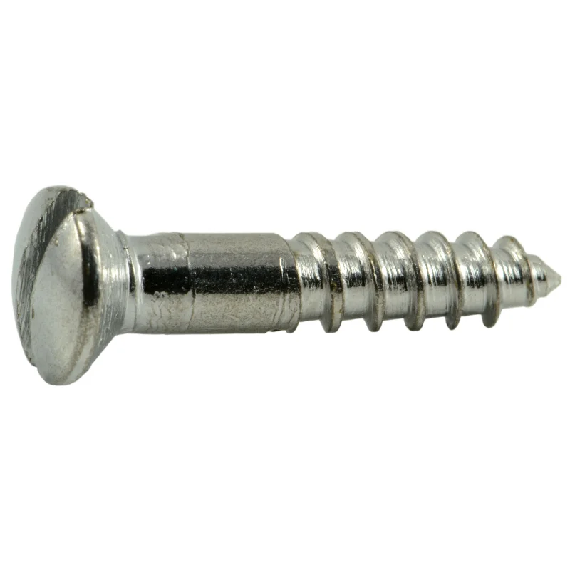 Screws for Securing Floorboards and Panels-#6 x 3/4" Steel Slotted Oval Head Wood Screws