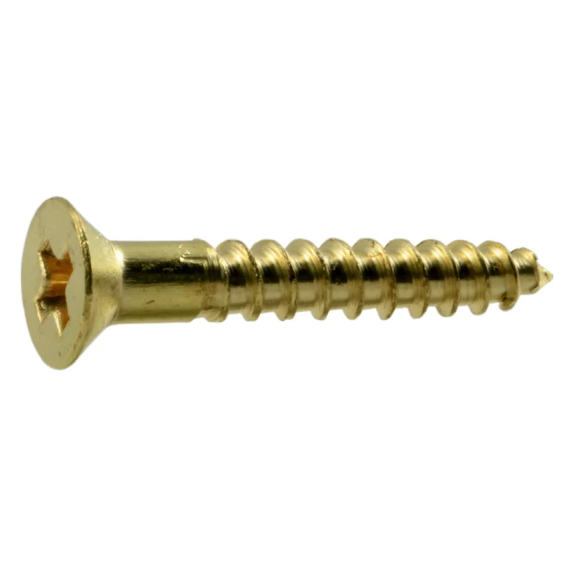 Screws for Fixing Fences and Gates-#4 x 3/4" Brass Phillips Flat Head Wood Screws