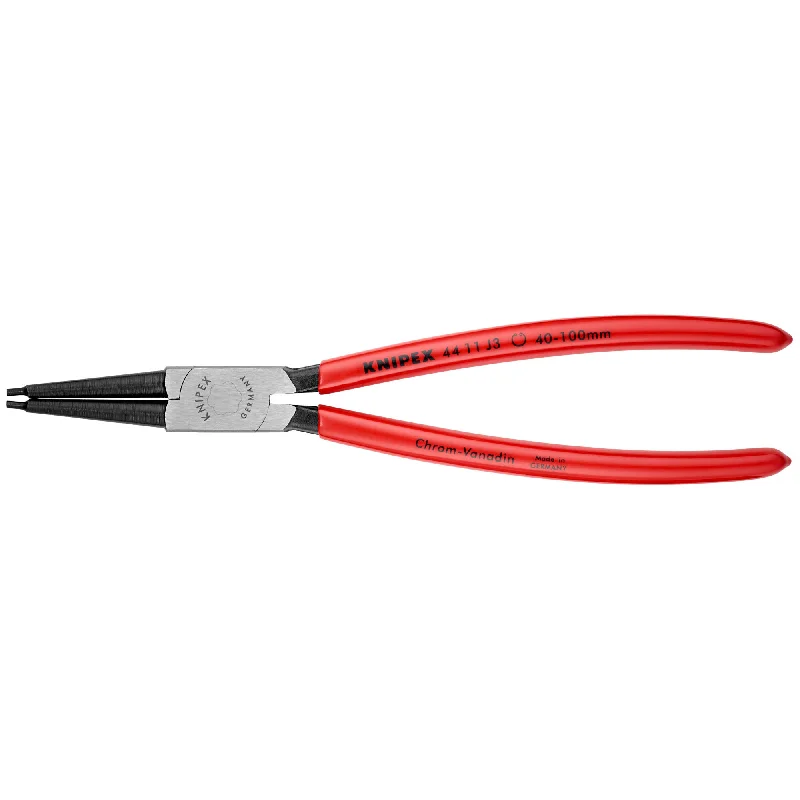 Adjustable Head Pliers for Various Sizes-Knipex 44 11 J3 9" Internal Snap Ring Pliers-Forged Tips