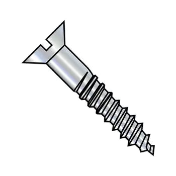 Screws for Attaching Handles and Knobs-JFAST 1416DSF - 14-10X1  Slotted Flat Full Body Wood Screw Zinc, Case Quantity: 
1,000