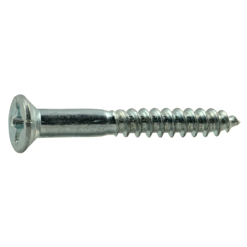 Screws for Joining Thin Aluminum Panels-#5 x 1" Zinc Plated Steel Phillips Flat Head Wood Screws (100 pcs)