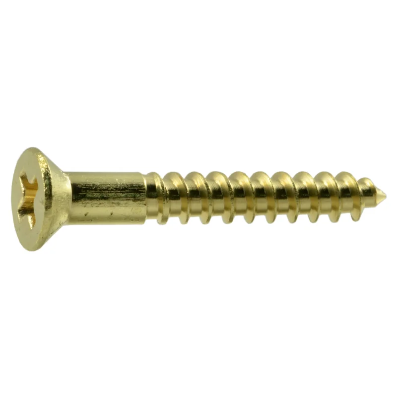 Best Screws for Woodworking Projects-#6 x 1" Brass Phillips Flat Head Wood Screws