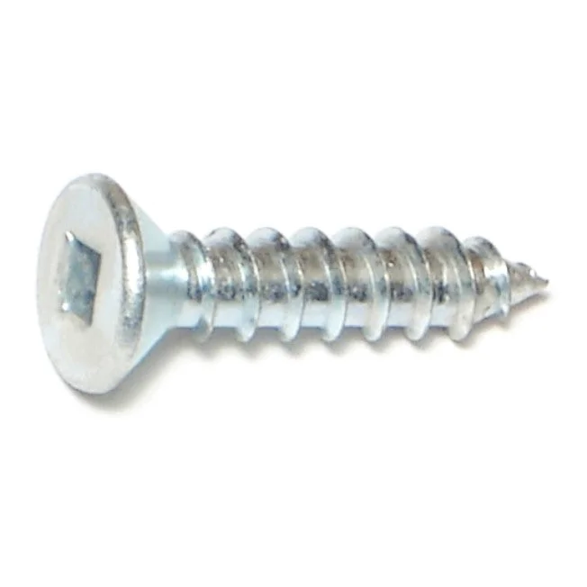 Screws for Construction and Building Projects-#12 x 1" Zinc Square Drive Flat Head Wood Screws (50 pcs.)