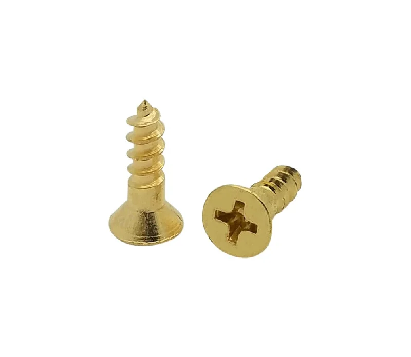 Screws with Torx Head for Extra Grip-Fifty (50) #8 x 5/8" Flat Head Solid Brass Phillips Head Wood Screws (BCP84)