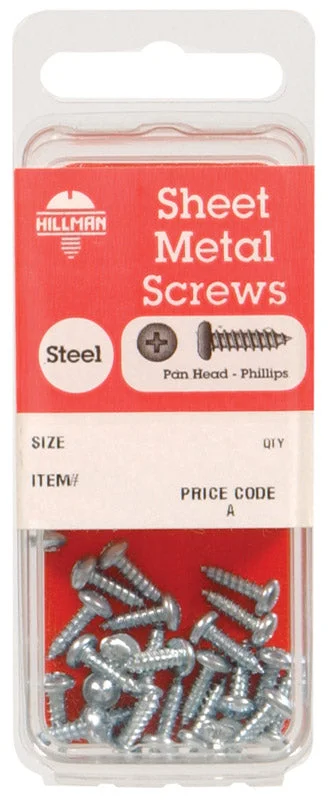 Anti-Corrosion Screws for Marine and Outdoor Use-Hillman No. 12 x 2 in. L Phillips Pan Head Zinc-Plated Steel Sheet Metal Screws 5 pk (Pack of 10)