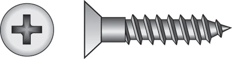 Screws for Structural Joinery in Woodworking-Hillman No. 12 x 2 in. L Phillips Zinc-Plated Wood Screws 25 pk (Pack of 5)