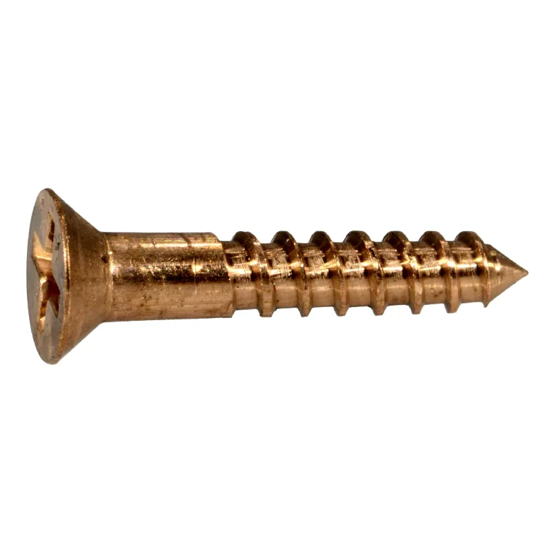 Screws for Heavy Woodworking Applications-#6 x 3/4" Silicon Bronze Phillips Flat Head Wood Screws