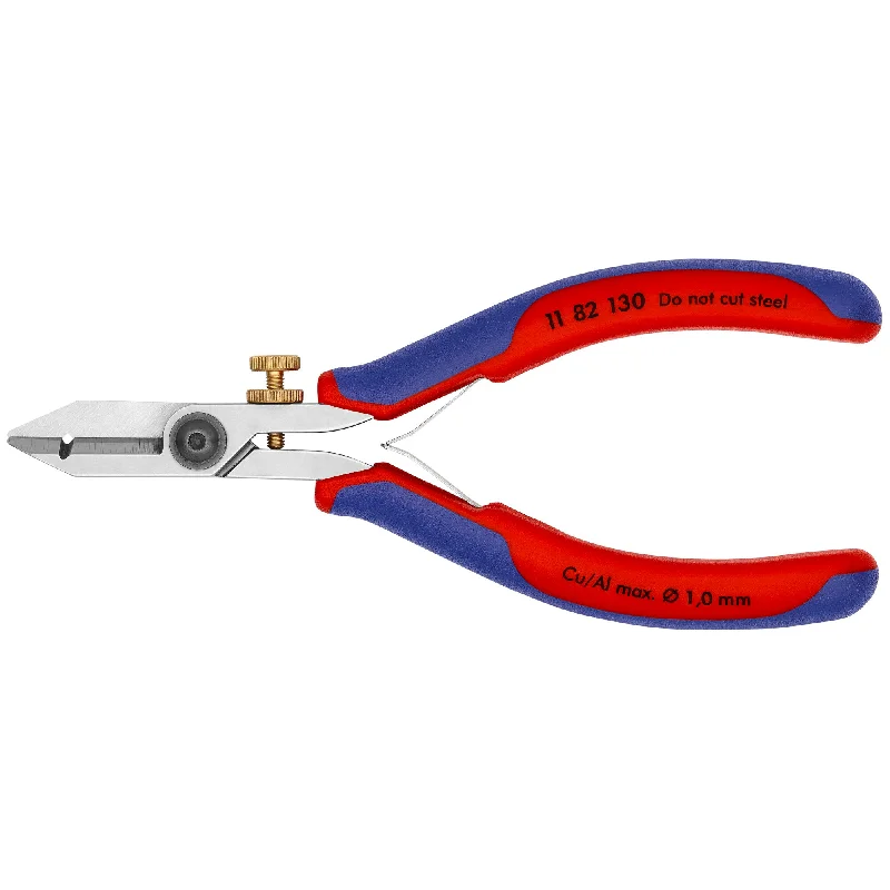 Large Pipe Cutters for Thick-Walled Pipes-Knipex 11 82 130 5 1/2" Electronics Wire Stripping Shears